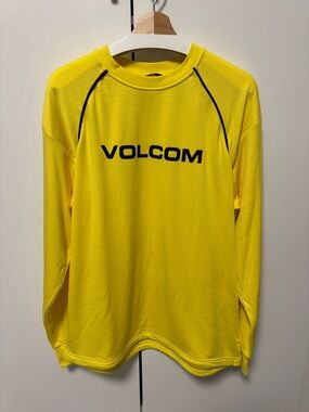 Volcom Yellow Long Sleeve Performance Top with Black Logo